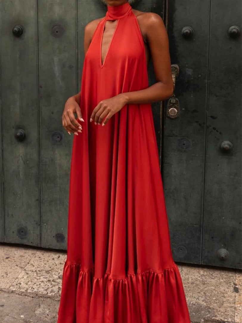 Robe de Mariée D'Invitée de Mariage A-Line/Princess Sans Manches à Col Licou et Longueur Au Sol avec Traîne Watteau