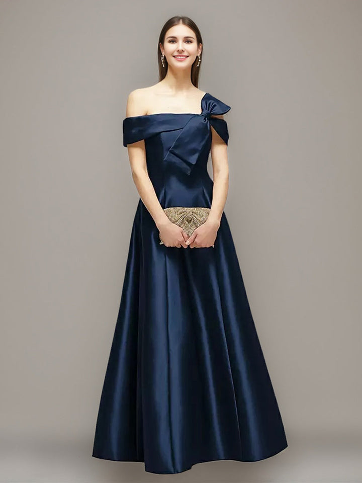 Ligne A/Princesse Romantic Hors de l'Épaule La Longueur du Sol Robes d'Invité de Mariage avec Bow