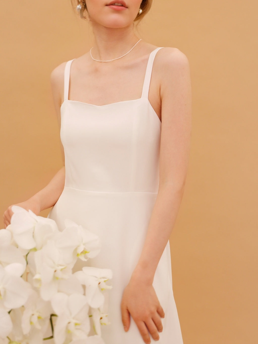 Robe De Mariée Forme A/Princesse, Bretelles Fines, Sans Manches, Longueur au sol, Avec Nœud