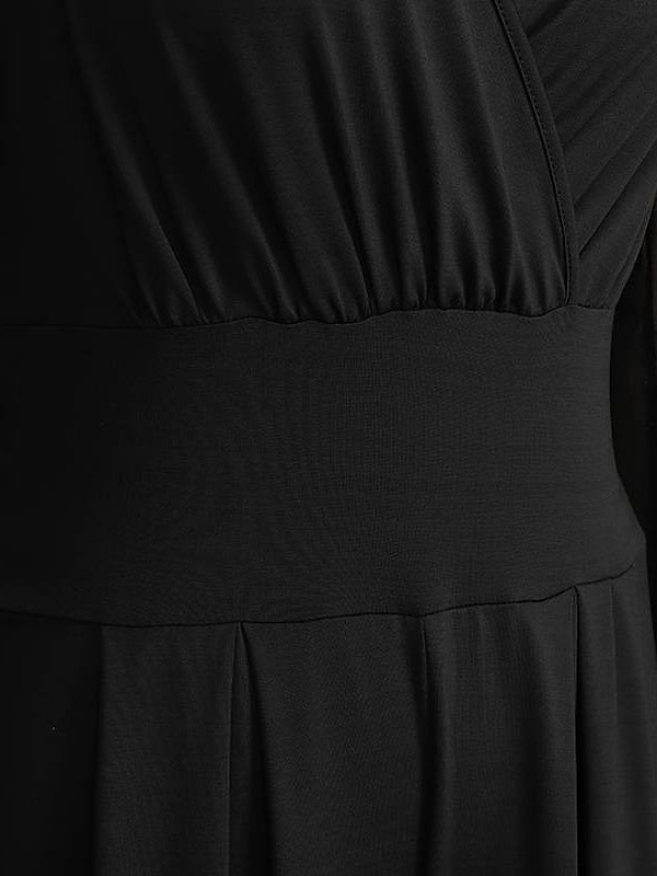 Col en V Manches Longues La Longueur du Sol Wedding Guest Jumpsuits avec Metallic Studs