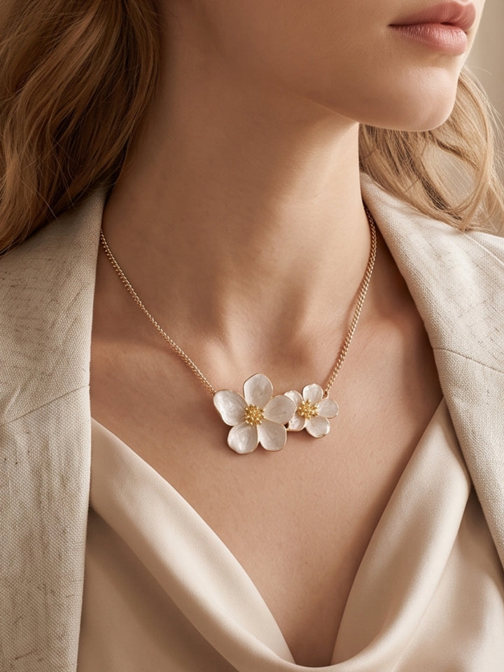 Collier Chaîne Floral Baroque Élégant pour Mariée et Demoiselle d'Honneur