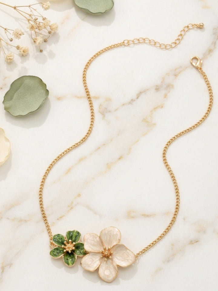 Collier Chaîne Floral Baroque Élégant pour Mariée et Demoiselle d'Honneur
