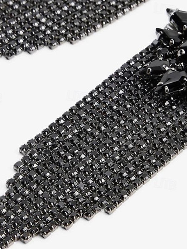 Boucles D'Oreilles à Franges en Imitation Diamant pour Femme, Bijoux Précieux pour Mariage, Travail, Quotidien