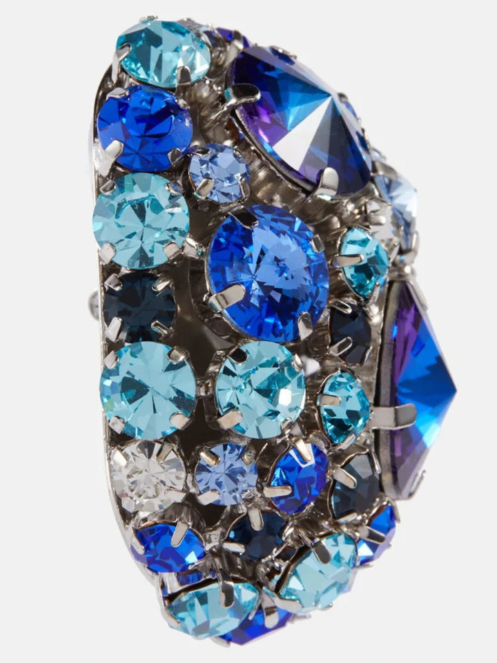 Grandes Boucles D'Oreilles de Scène Rondes Exagérées en Strass