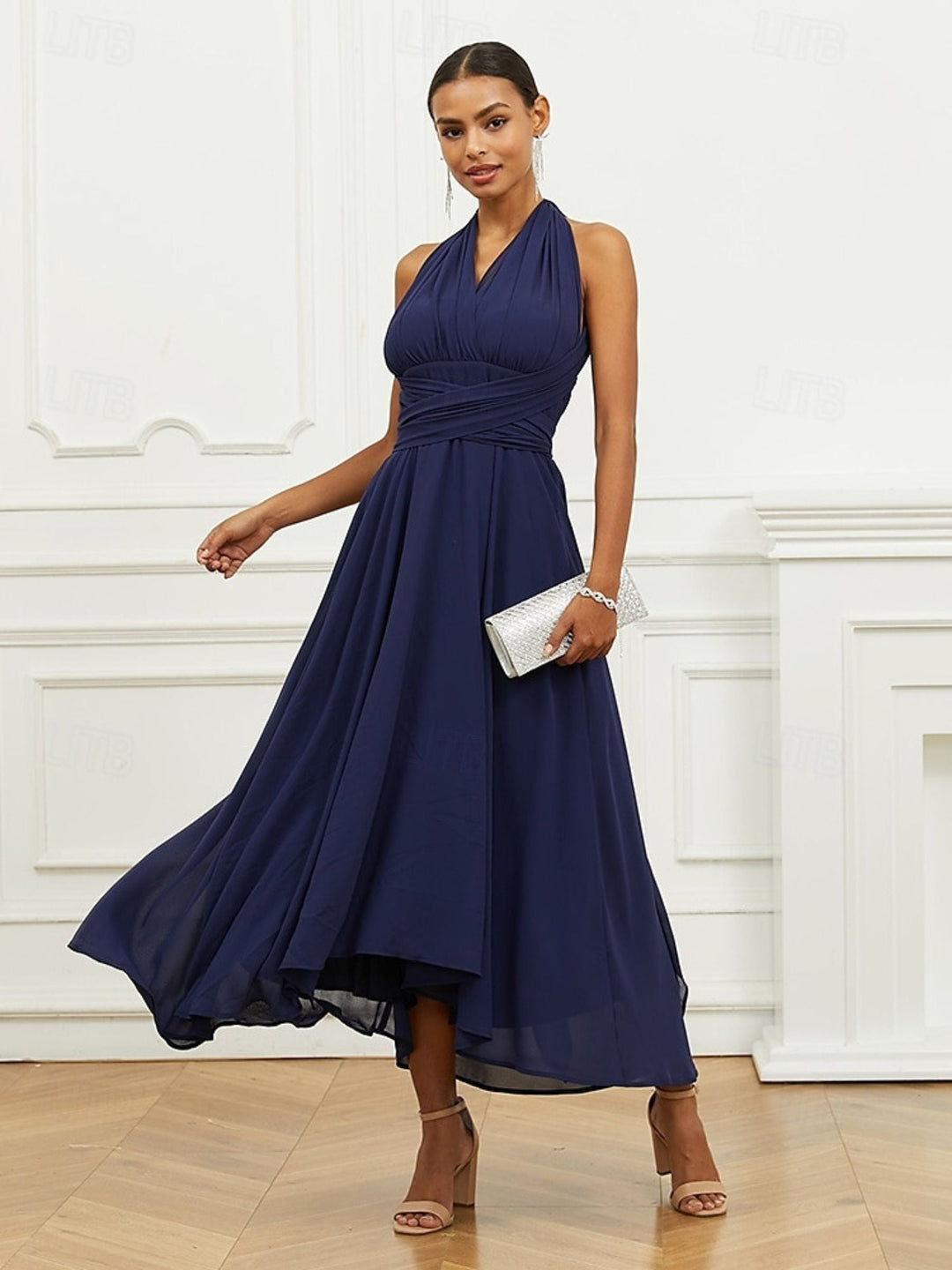 Boucles D'Oreilles Longues Élégantes et Luxueuses en Cristal à Pampilles