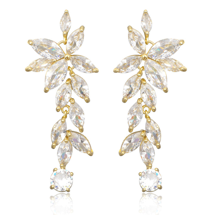 Boucles D'Oreilles Longues en Diamant Élégantes et Classiques pour Tous les Jours