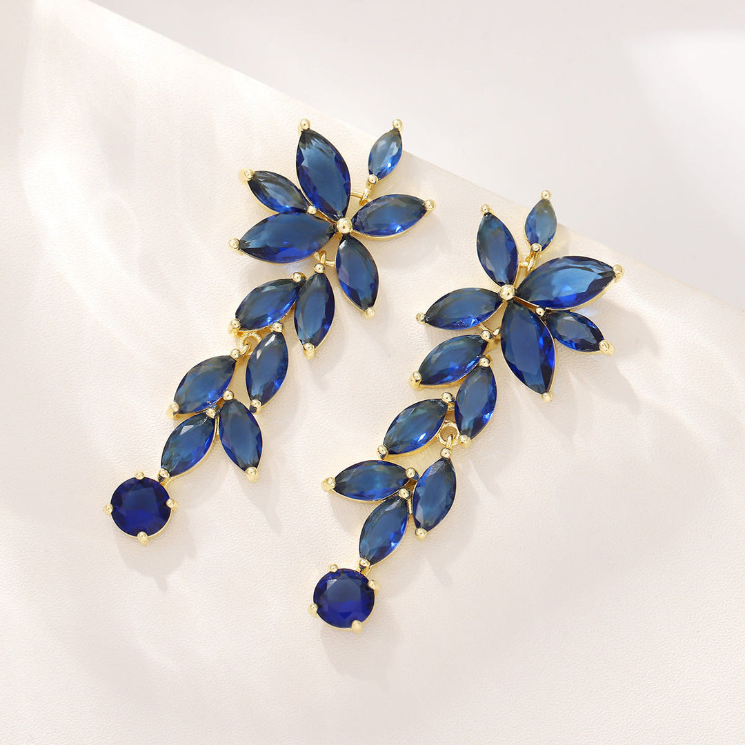 Boucles D'Oreilles Longues en Diamant Élégantes et Classiques pour Tous les Jours