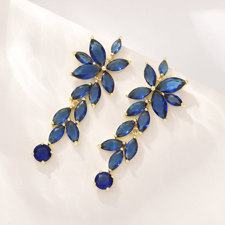 Boucles D'Oreilles Longues en Diamant Élégantes et Classiques pour Tous les Jours