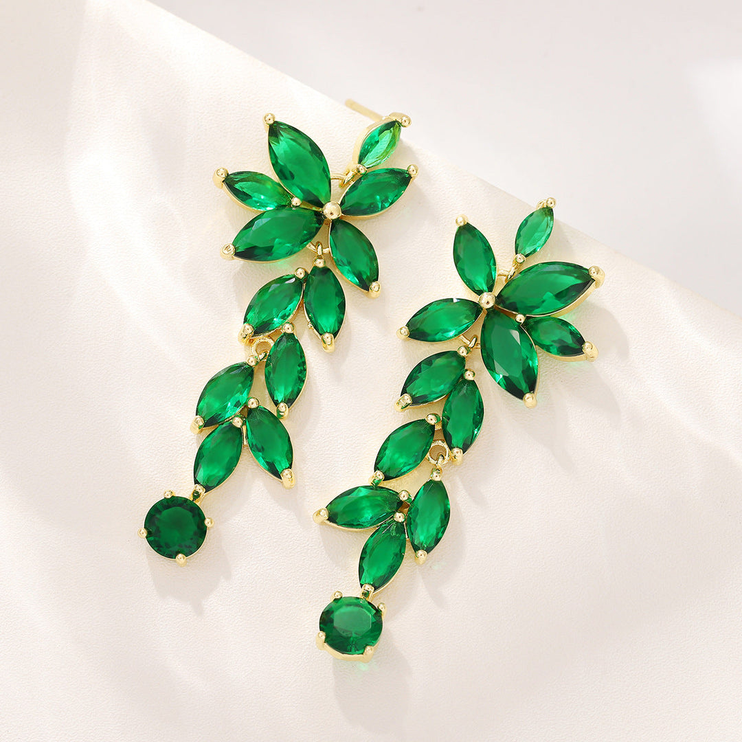 Boucles D'Oreilles Longues en Diamant Élégantes et Classiques pour Tous les Jours