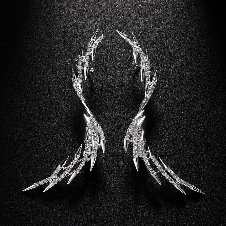 Boucles D'Oreilles Géométriques Minimalistes en Strass