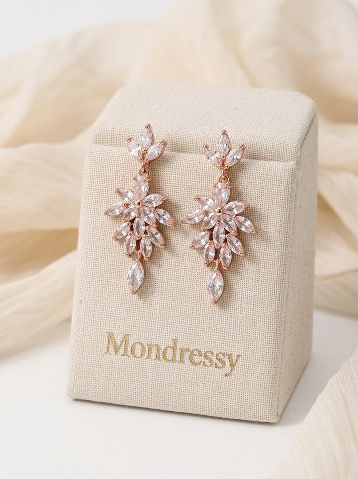 Boucles d'Oreilles Pendantes Élégantes et Luxueuses à Strass
