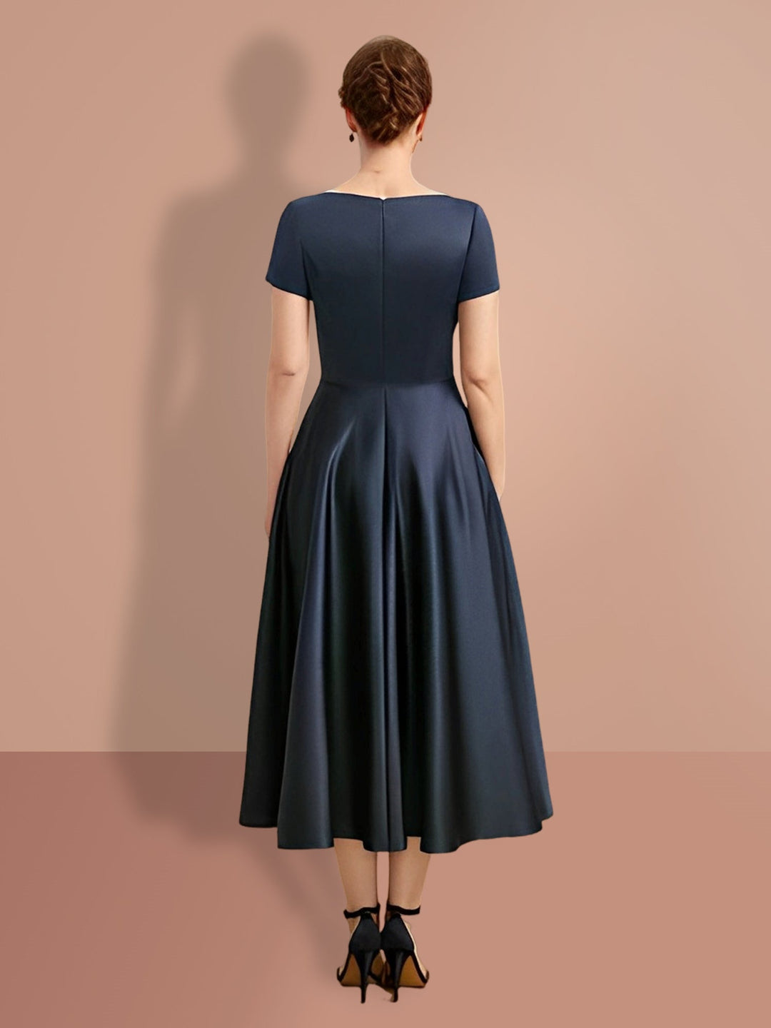 Robes de Mère de la Mariée A-Line/Princess à Manches Courtes et Col en V