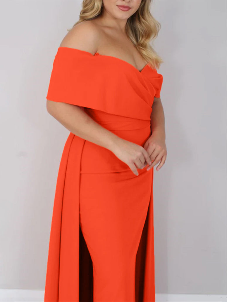 Robes de Mère de la Mariée A-Line/Princess à Épaules Dénudées et Longueur Cheville