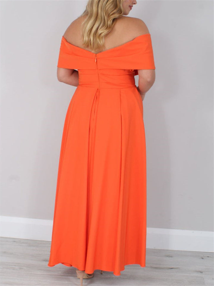 Robes de Mère de la Mariée A-Line/Princess à Épaules Dénudées et Longueur Cheville