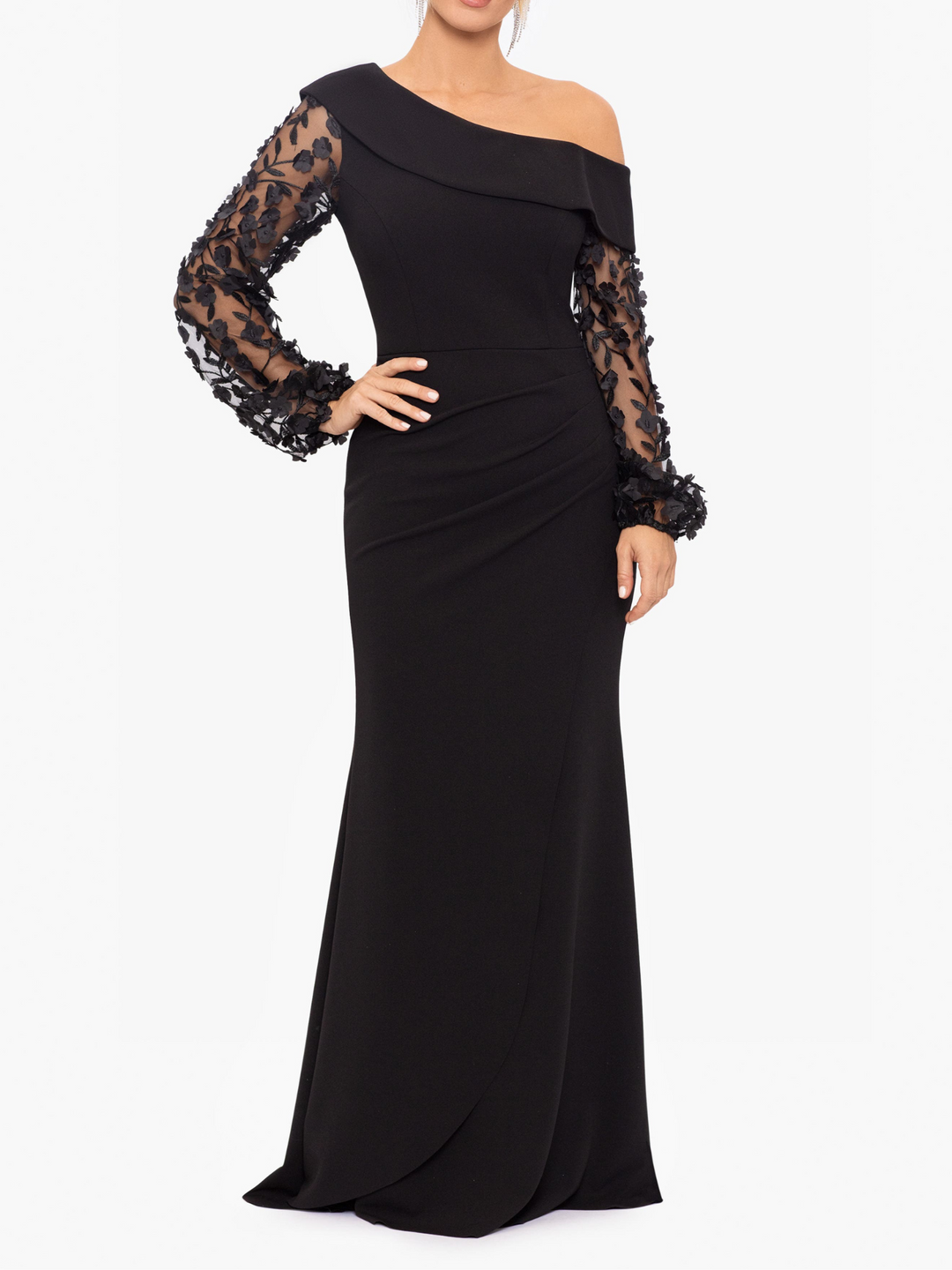 Robes de Mère de la Mariée et Du Marié Sirène/Trompette à Une Épaule et Longueur Au Sol avec Appliques