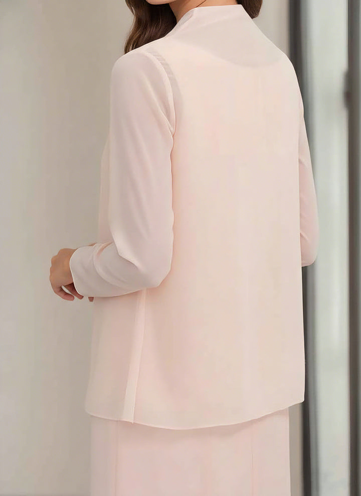 Gaine/Colonne Collier Bijou Tea Length Robes Mère de La Mariée avec veste & Perles