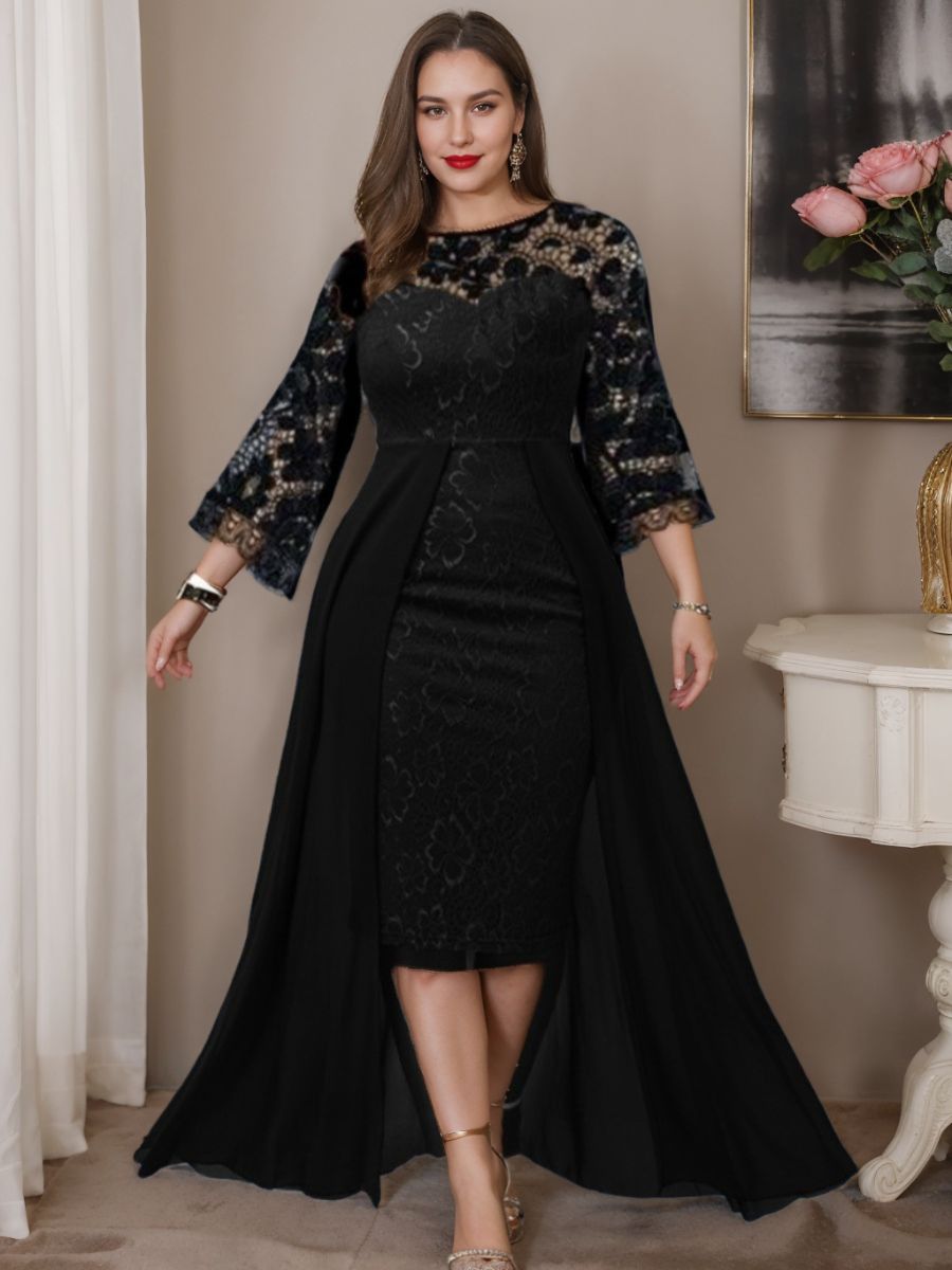 Robe de Mère de la Mariée Asymétrique Grande Taille en Forme de A/Princesse avec Décolleté en Cœur et Appliques