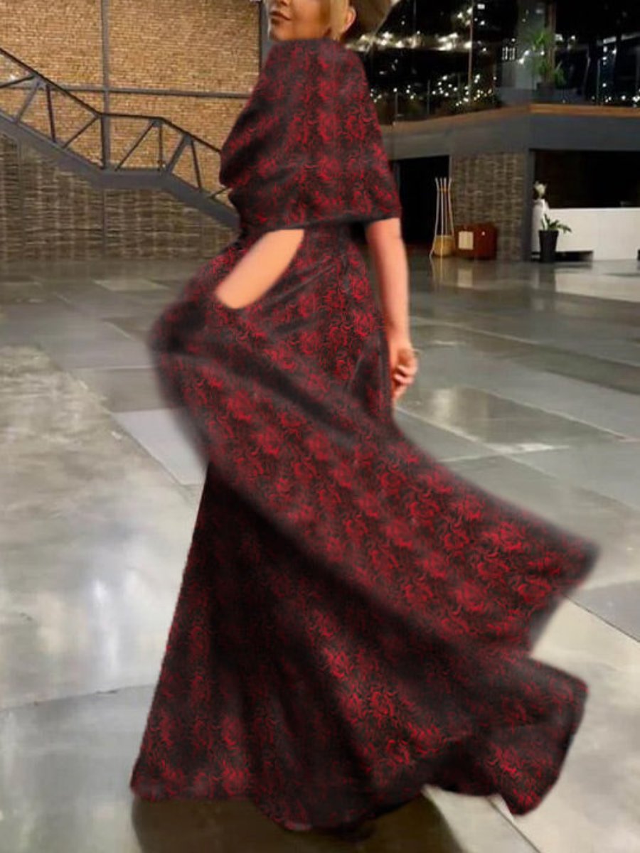 Robes Mère de la Mariée et Du Marié à Imprimé Floral, Coupe A-Line/Princess, Col en V, Longueur Au Sol