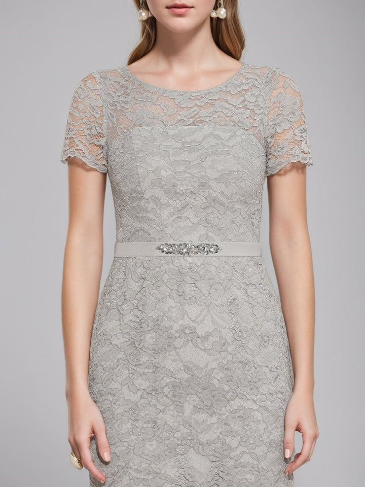 Gaine/Colonne Scoop Longueur de Thé Robes Mère de La Mariée avec veste & Crystals