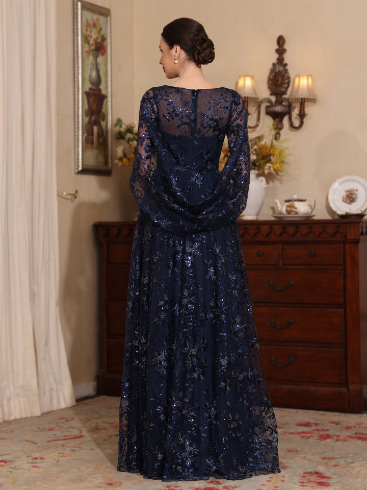Ligne A/Princesse Scoop Dentelle Robes Mère de La Mariée Manches Cape Floral
