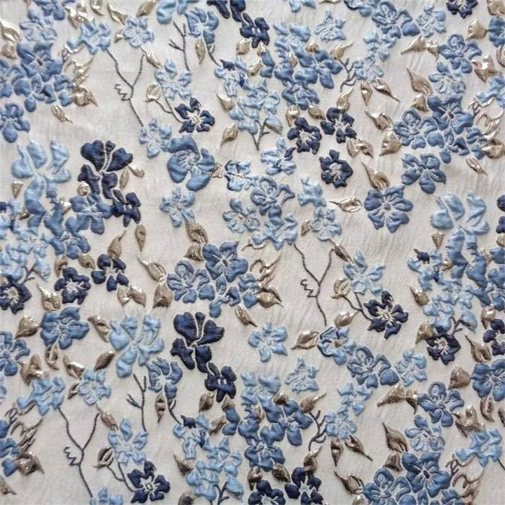 Robe mère de la mariée ligne A, jacquard col V, imprimé floral, manches courtes, longueur sol, ceinture