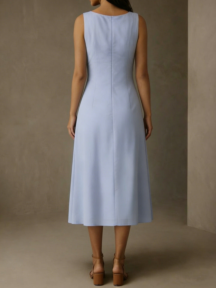 Ensemble 2 pièces mère de la mariée ligne A, mousseline col rond, veste, manches 3/4, longueur midi, dentelle