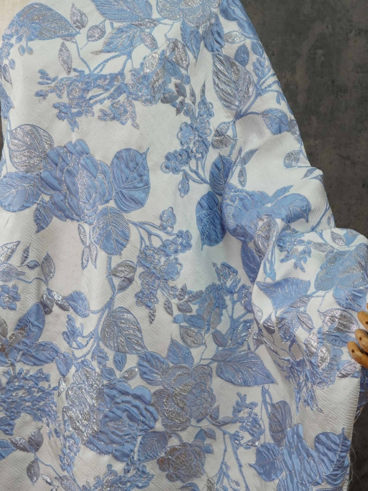 Robe Mère de la Mariée, Taille Plus, Ligne A/Princesse, Col Rond, Jacquard, Manches 3/4, Longueur de la Cheville, Florale