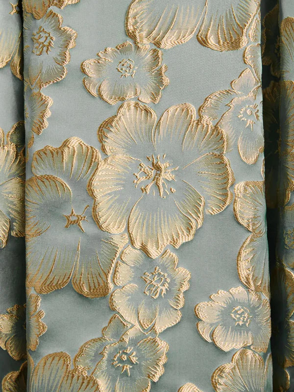 Robe mère de la mariée, Ligne A/Princesse, Une épaule nue, Jacquard, Sans Manches, Longueur au Sol, Volants, Florale