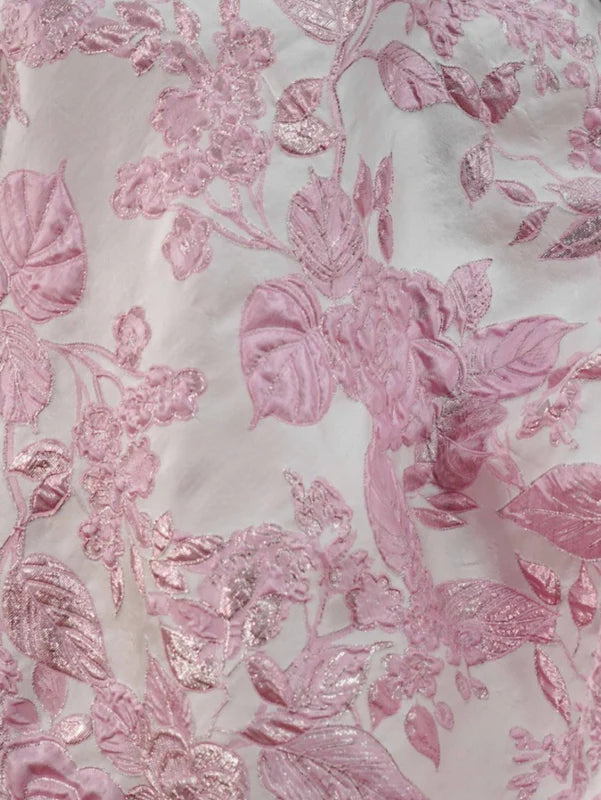 Robe Courte de Fête Bustier en Jacquard Sans Manches Ligne A/Princesse Florale