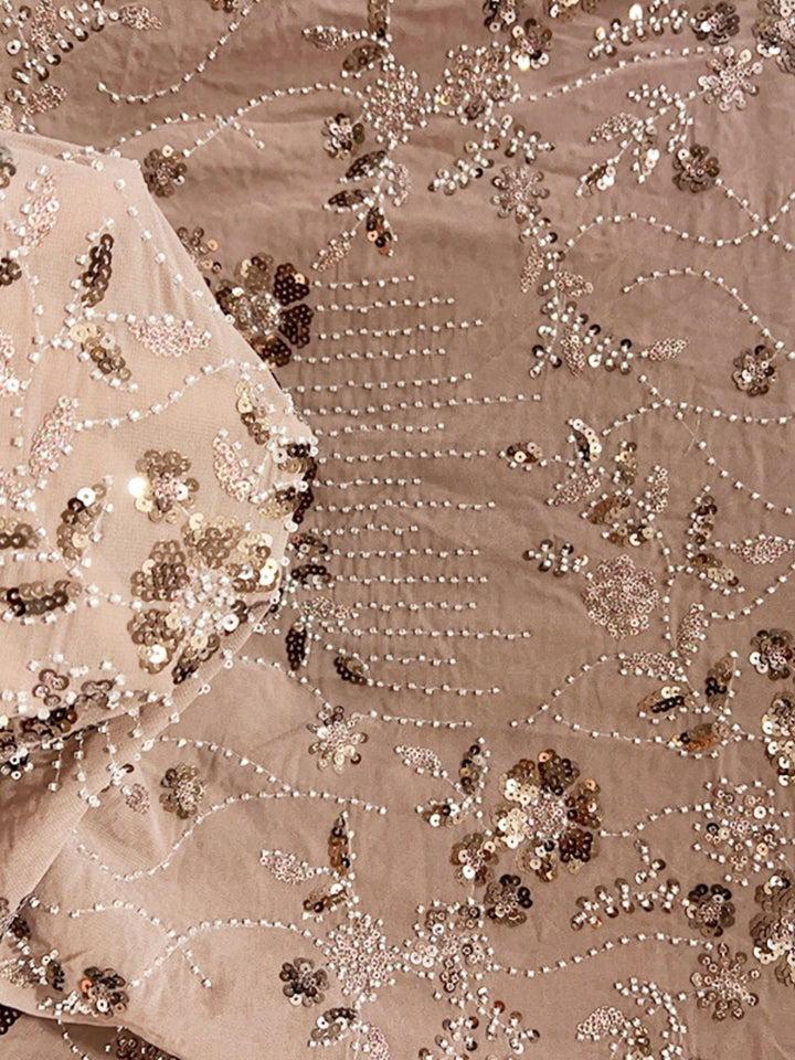Robe Mère de la Mariée, Forme Droite/Colonne, Col Rond, Paillettes, Dentelle, Manches 3/4, Floral, Longueur à la Cheville