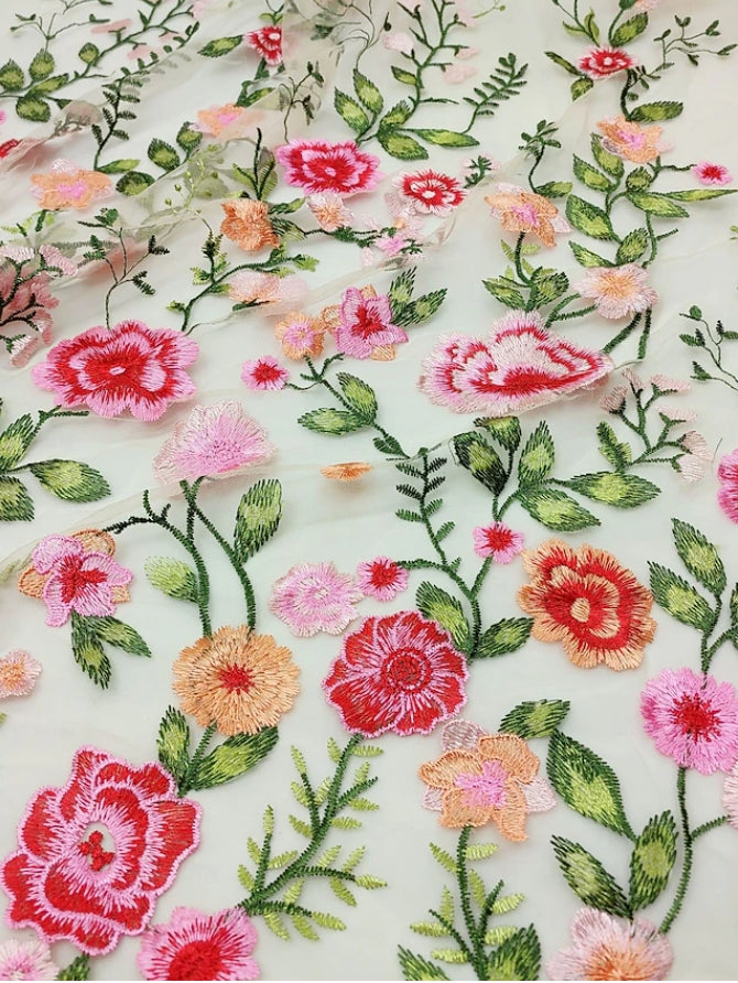 Robe Mère de la Mariée, Forme A-Ligne/Princesse, Col Rond, Dentelle, Broderie, Manches 3/4, Floral, Longueur du Thé