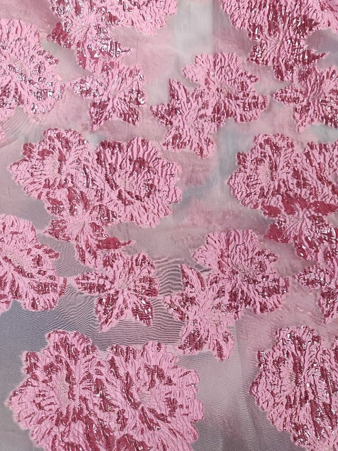 Robe Mère de la Mariée, Ligne A/Princesse, Col en V, Jacquard, Manches 3/4, Floral, Longueur du Thé, avec Nœud Papillon