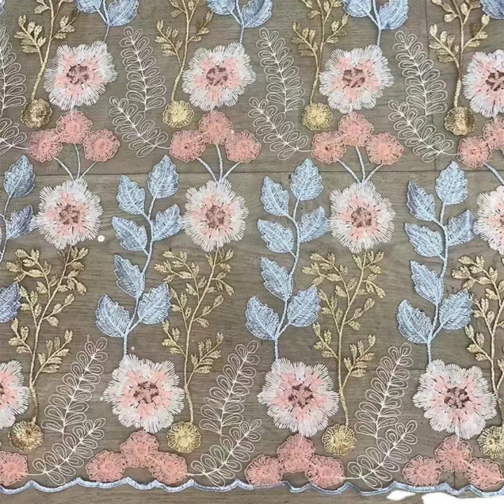 Robe Mère de la Mariée forme Fourreau/Colonne, col rond, broderie florale en mousseline, avec veste, manches 3/4, Longueur du Thé