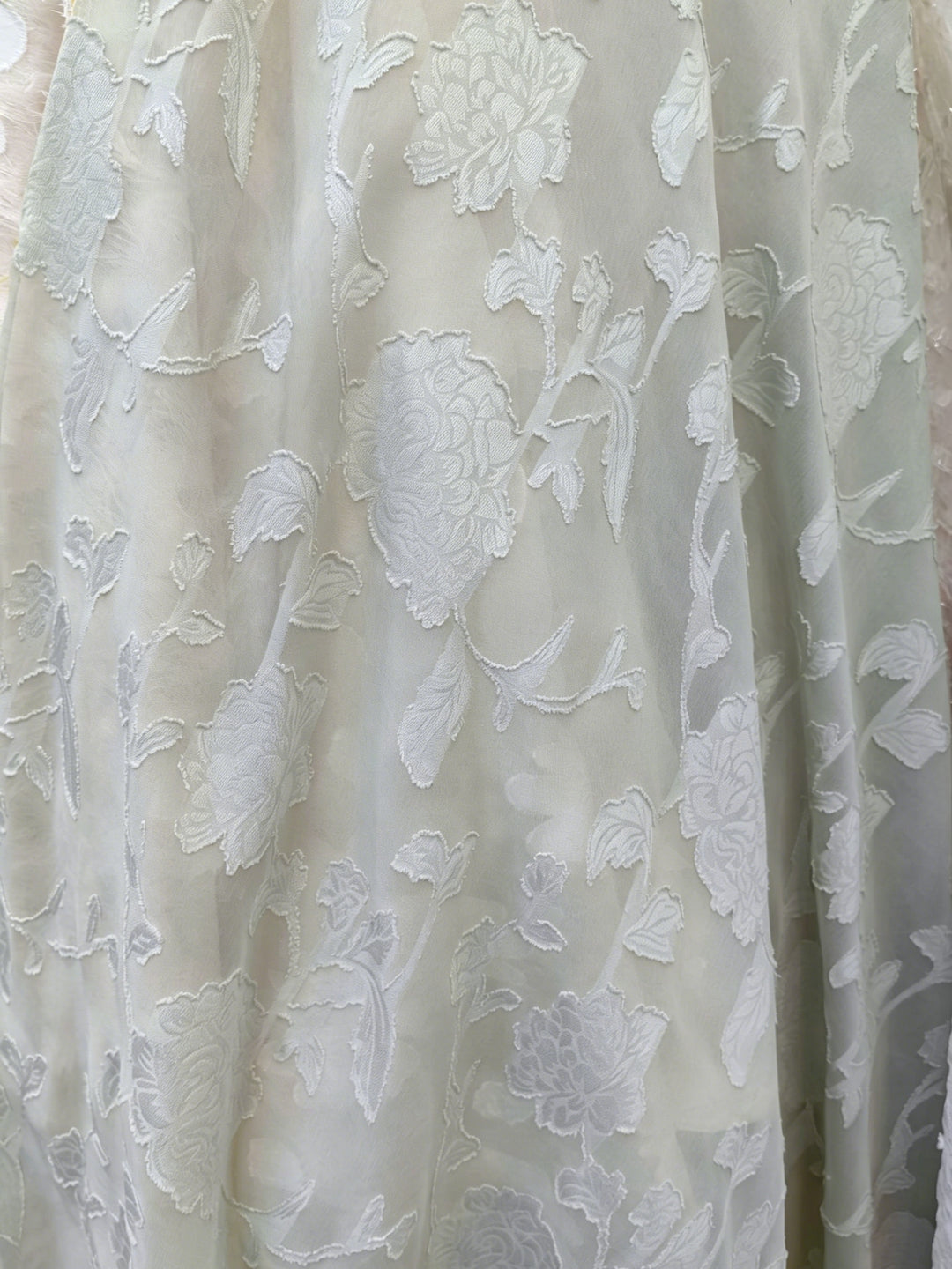 Robe Mère De La Mariée Forme Trompette/Sirène, Hors de l'Épaule, Mousseline Florale, Sans Manches, Longueur Au Sol