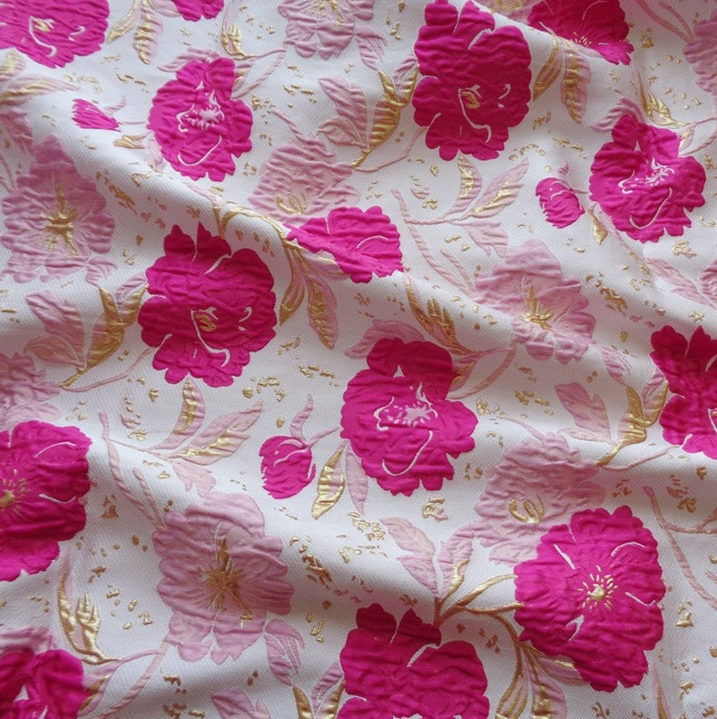 Robe Mère de la Mariée, Ligne A/Princesse, Col en V, Jacquard, 3/4 Manches , Longueur du Thé