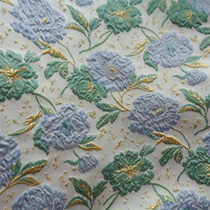 Robe Mère de la Mariée, Ligne A/Princesse, Col en V, Jacquard, 3/4 Manches , Longueur du Thé