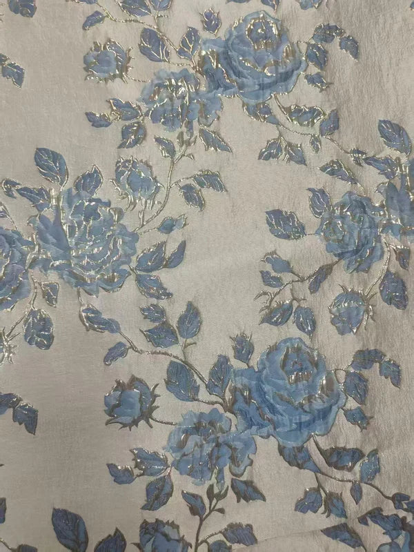 Robe Mère de la Mariée,Ligne A/Princesse, Jacquard, Col en V, Manches 3/4, Longueur du Thé, Florale
