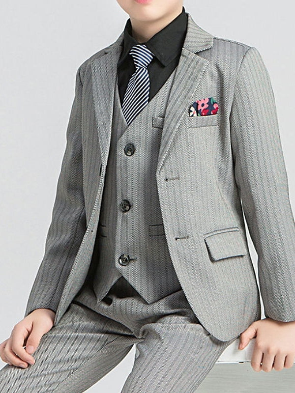 Ensemble de Vêtements pour Garçons, Blazer, Gilet, Pantalon avec Cravate, Tenue à Manches Longues, Ensemble de Costumes de Mariage pour Garçons de 3 à 12 Ans