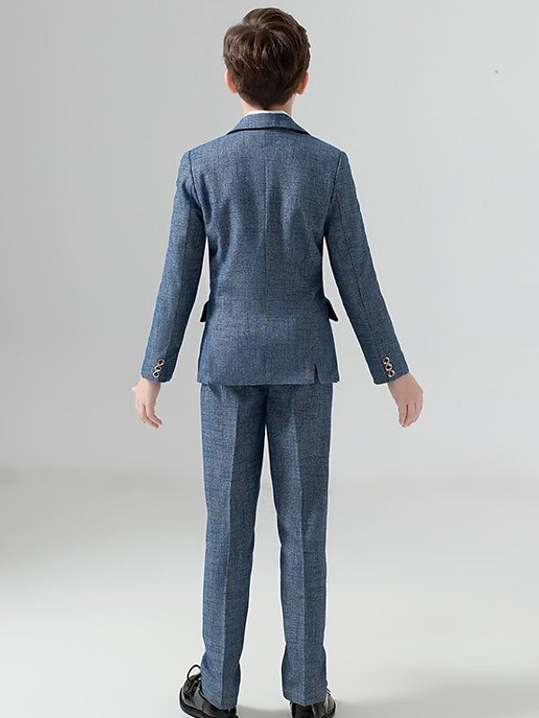 Ensemble Blazer et Pantalon pour Garçon Ensemble Formel à Manches Longues 5 Pièces Tenues 3-13 Ans Ensembles de Costumes de Mariage pour Garçon
