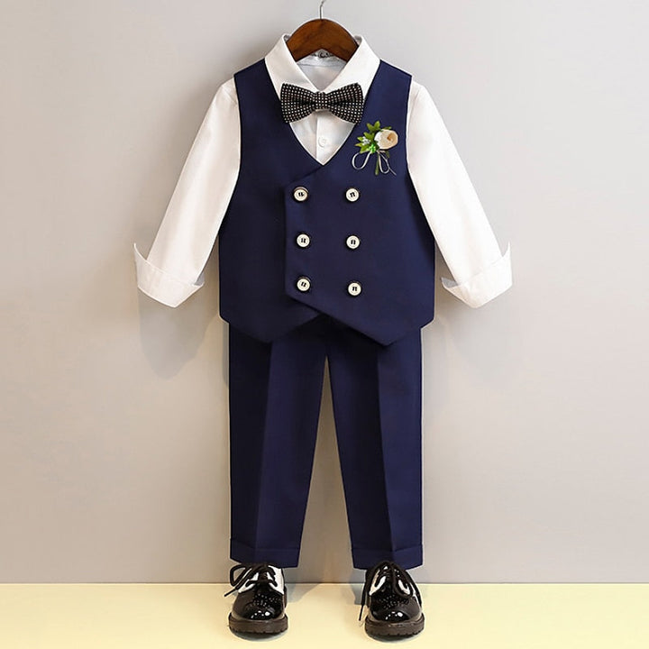 Ensemble Chemise et Pantalon pour Garçon à Manches Longues de 7 à 13 Ans 5 Roots Ensembles de Costumes de Mariage pour Garçon