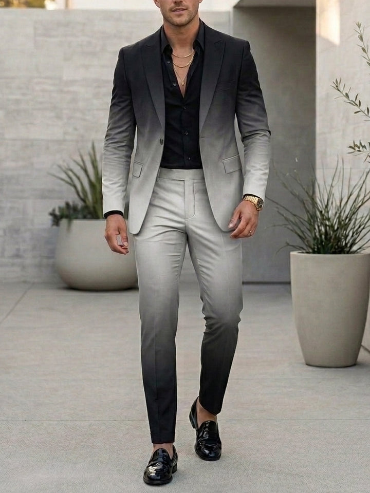 Costume 2 Pièces Simple-Boutonnage Un Bouton Manches Longues pour Hommes