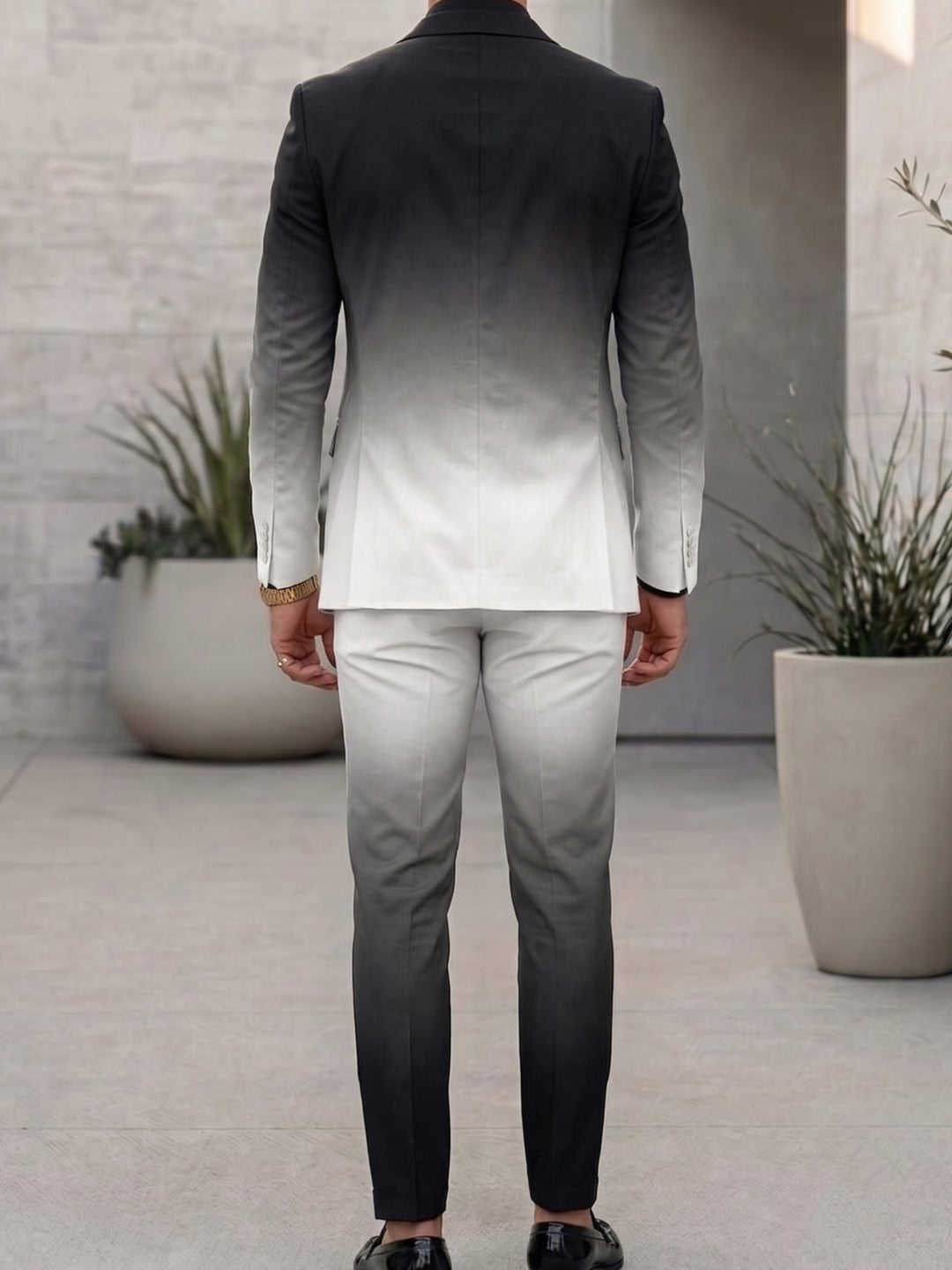 Costume 2 Pièces Simple-Boutonnage Un Bouton Manches Longues pour Hommes