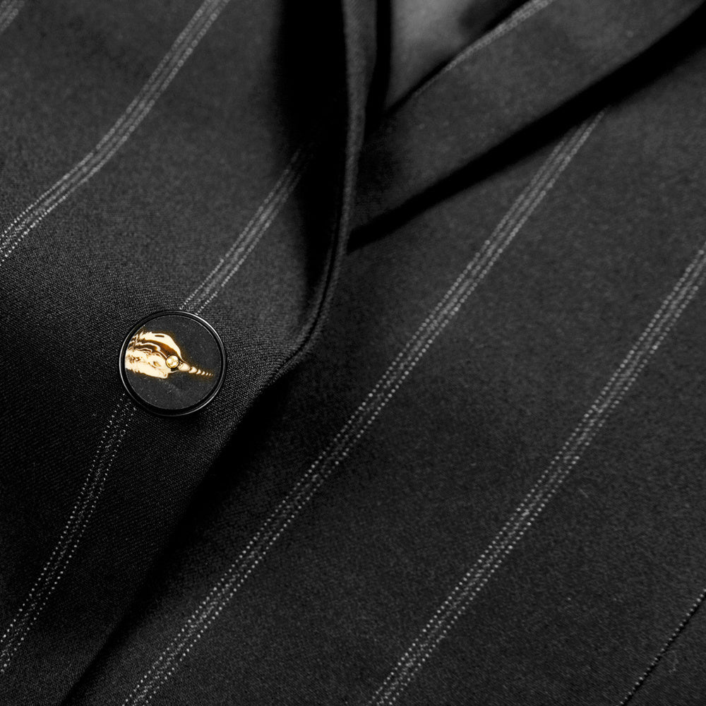 Costumes de Mariage Rayés 3 Pièces pour Hommes, Coupe Ajustée, Simple Boutonnage, Un Bouton