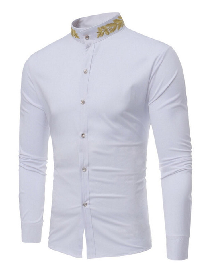 Chemise Décontractée à Manches Longues pour Homme, Blanche, Bordeaux, Noire