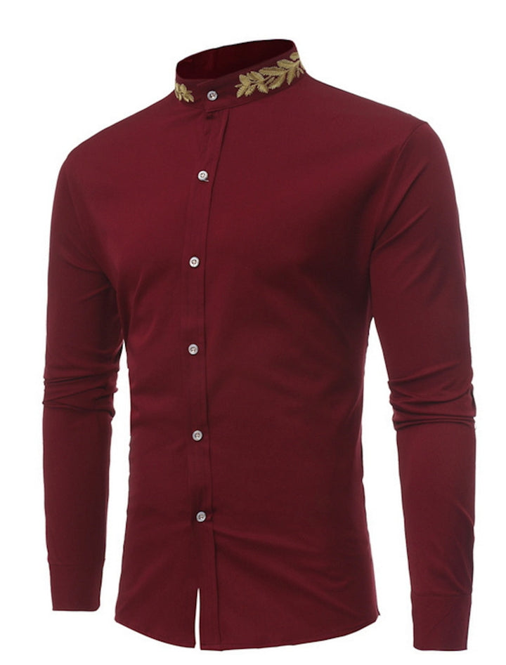 Chemise Décontractée à Manches Longues pour Homme, Blanche, Bordeaux, Noire