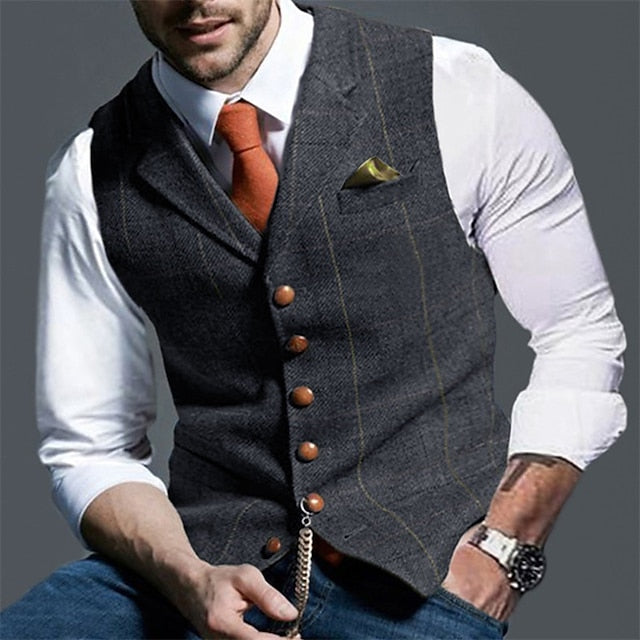 Gilet Simple Boutonnage à Plusieurs Boutons pour Homme
