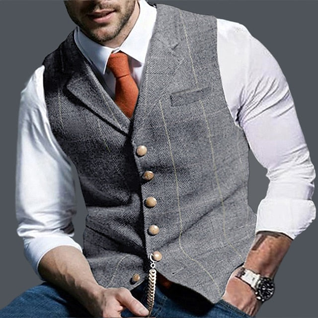 Gilet Simple Boutonnage à Plusieurs Boutons pour Homme