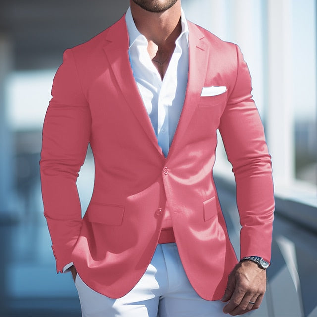 Veste Blazer à Deux Boutons à Coupe Ajustée pour Homme