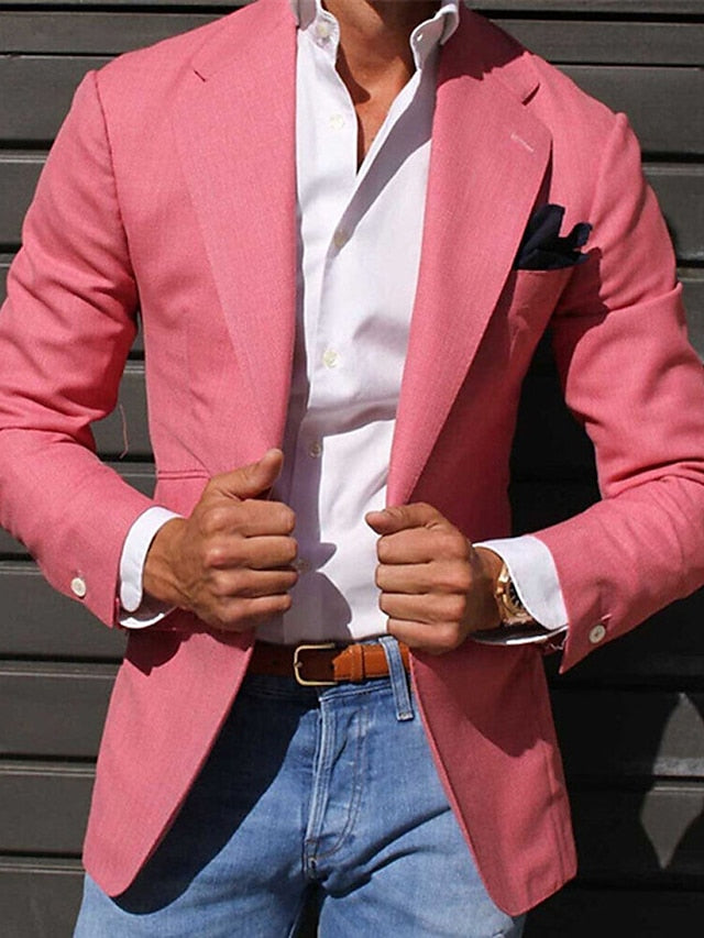 Veste Blazer Décontractée à Un Bouton et à Coupe Ajustée pour Homme