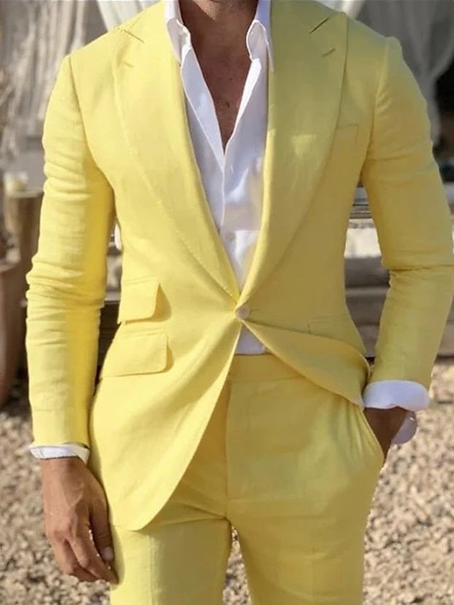 Veste Blazer Décontractée à Un Bouton et à Coupe Ajustée pour Homme